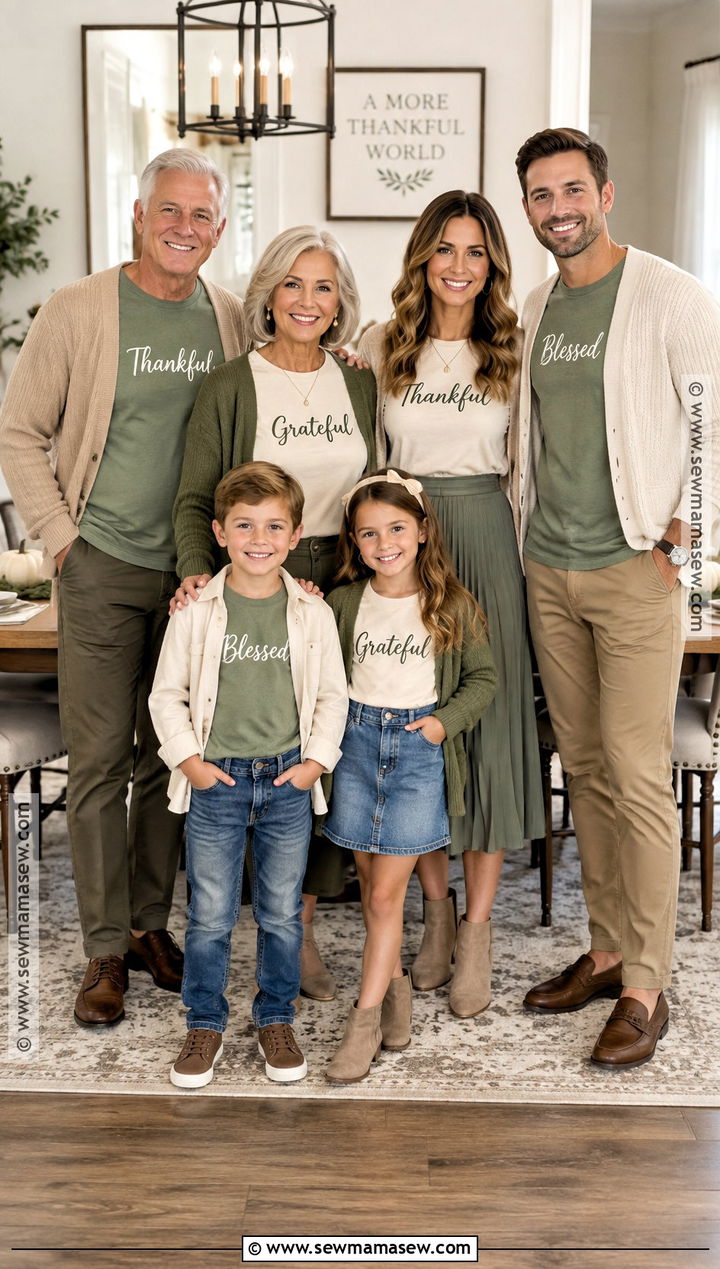 Thankful Grateful Blessed Thanksgiving Shirt Outfit - 20 Thanksgiving Shirts for Family
