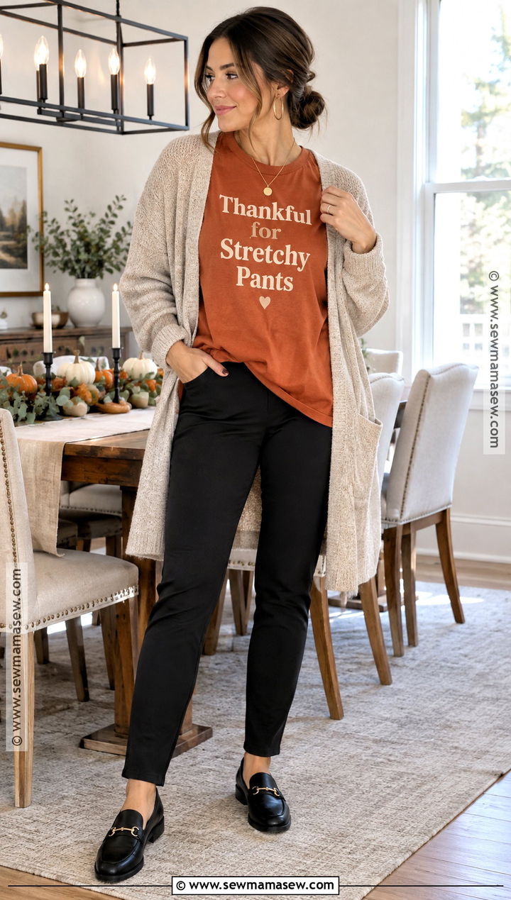 Thankful for Stretchy Pants Thanksgiving T Shirt Outfit - 15 Funny Thanksgiving Tshirts Ideas