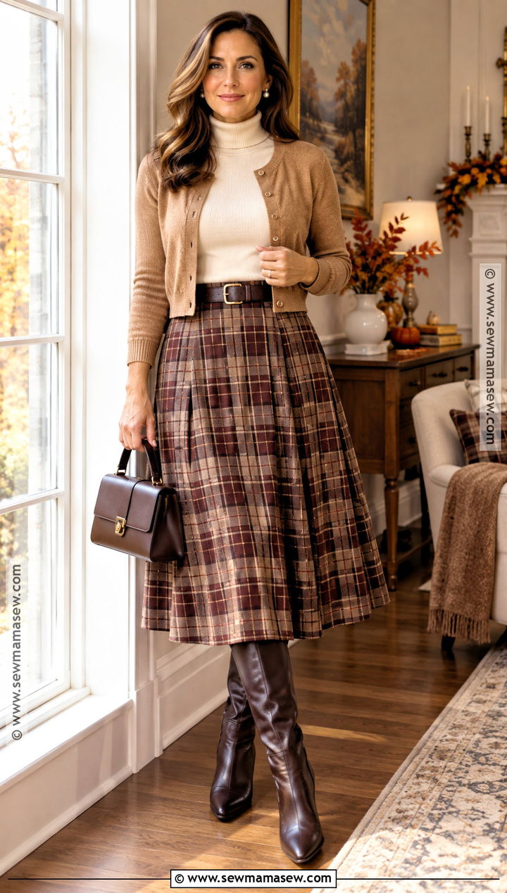 Thanksgiving Break Plaid Skirt Outfit - 15 Thanksgiving Break Outfits
