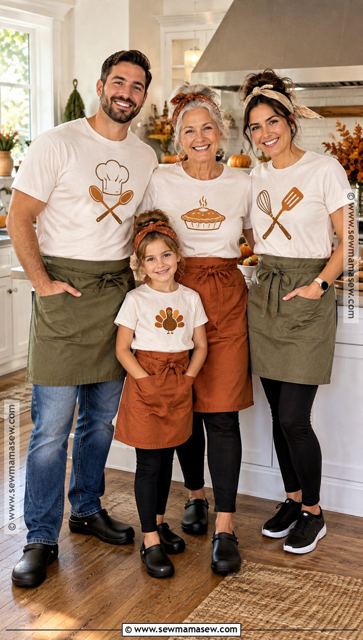 Thanksgiving Cooking Crew T Shirts With Aprons And Jeans - 15 thanksgiving family tshirts ideas