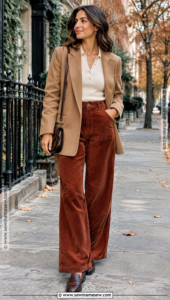Thanksgiving Corduroy Pants And Knit Top Outfit - 25 thanksgiving outfit ideas