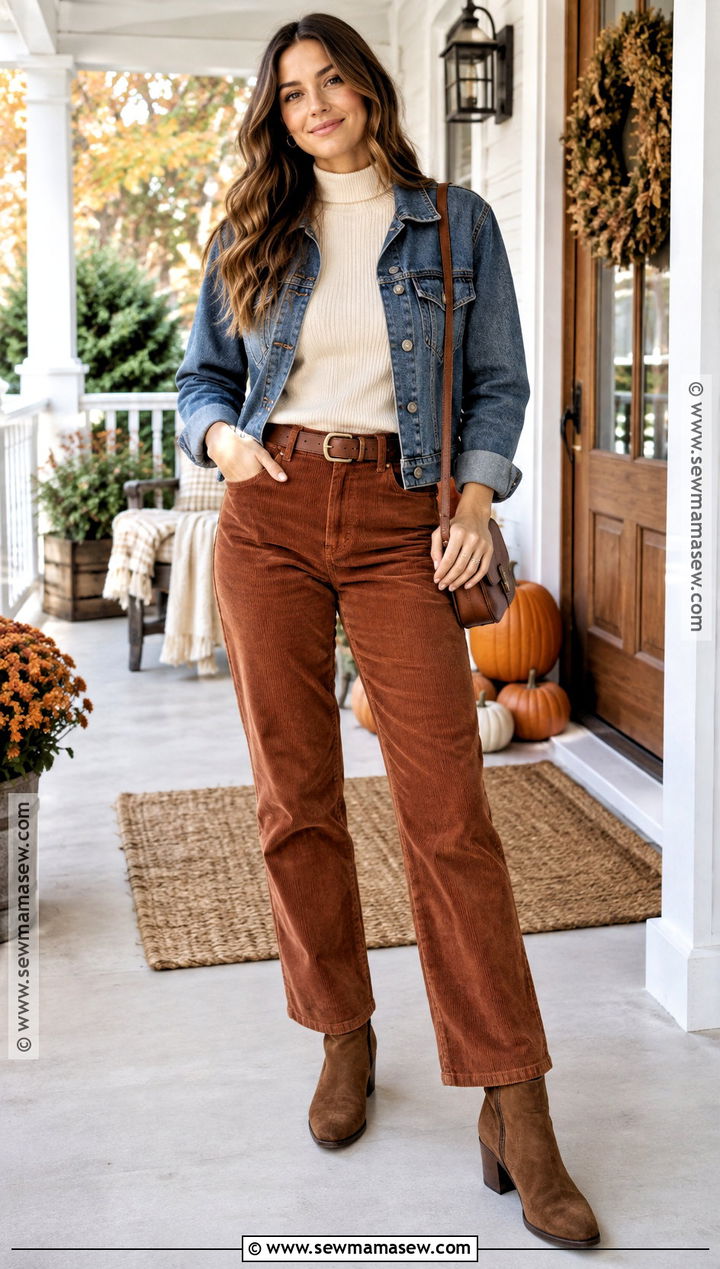 Thanksgiving Corduroy Pants Outfit - 20 Thanksgiving Style Outfits