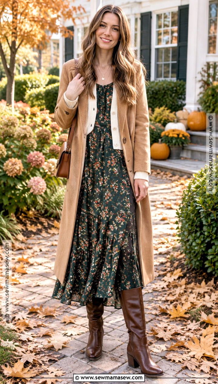 Thanksgiving Floral Maxi Dress Outfit - 20 Thanksgiving Outfit Cold Ideas
