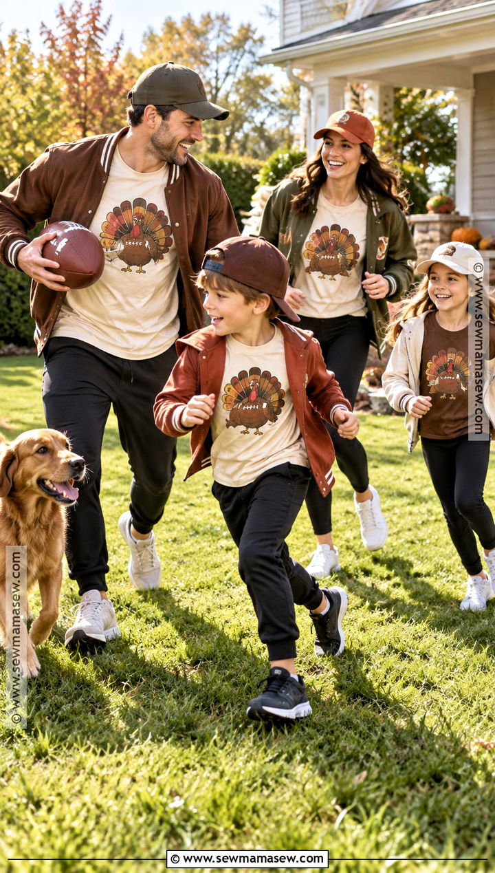 Thanksgiving Football Family T Shirts With Athletic Pants - 15 thanksgiving family tshirts ideas