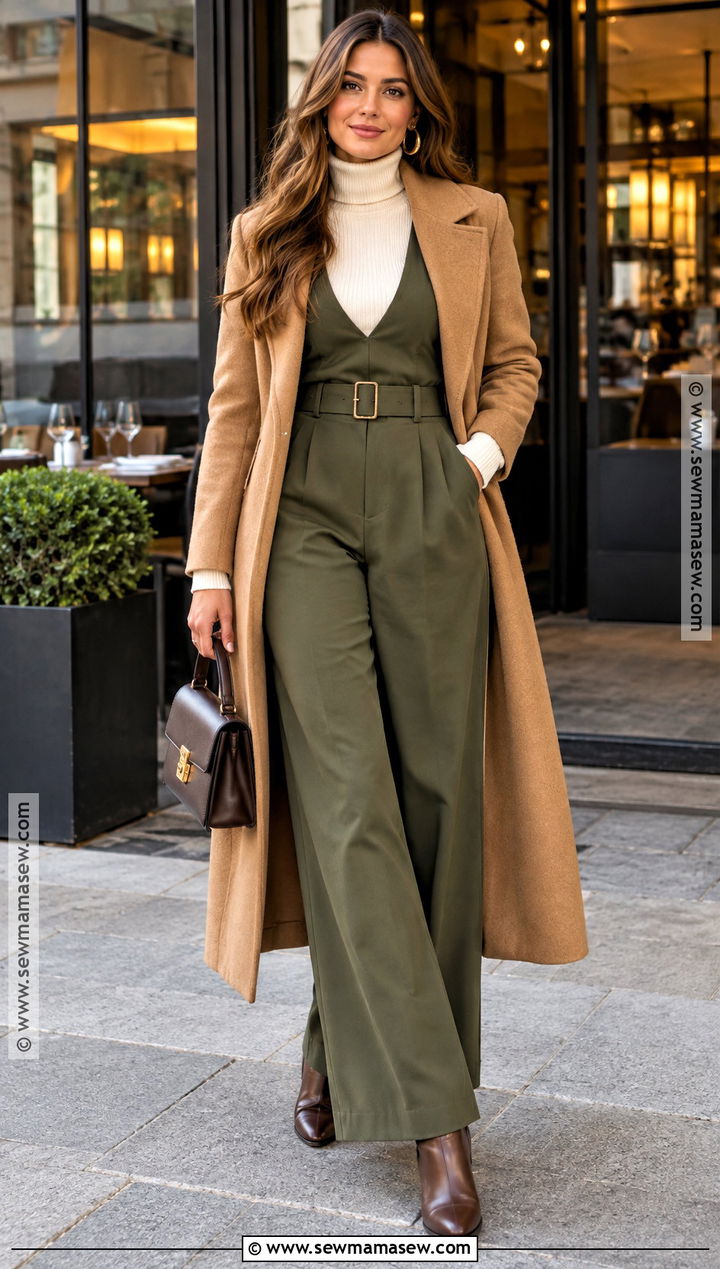 Thanksgiving Jumpsuit And Turtleneck Outfit - 20 Thanksgiving Outfit Cold Ideas