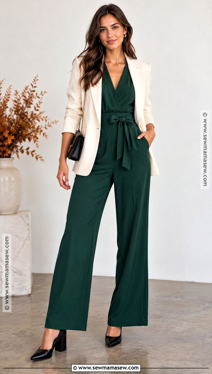 Thanksgiving Jumpsuit With Block Heels - 20 thanksgiving party outfit ideas