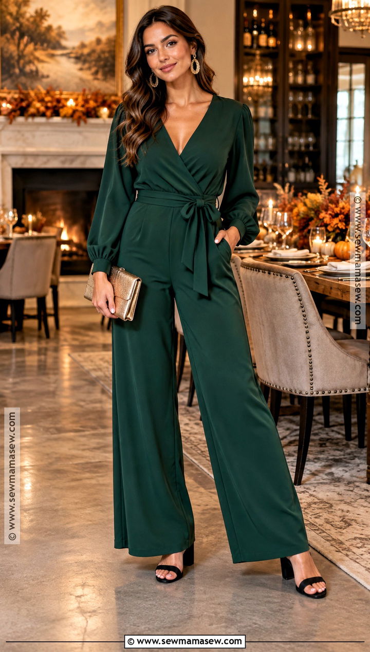 Thanksgiving Jumpsuit With Block Heels - 20 thanksgiving party outfits