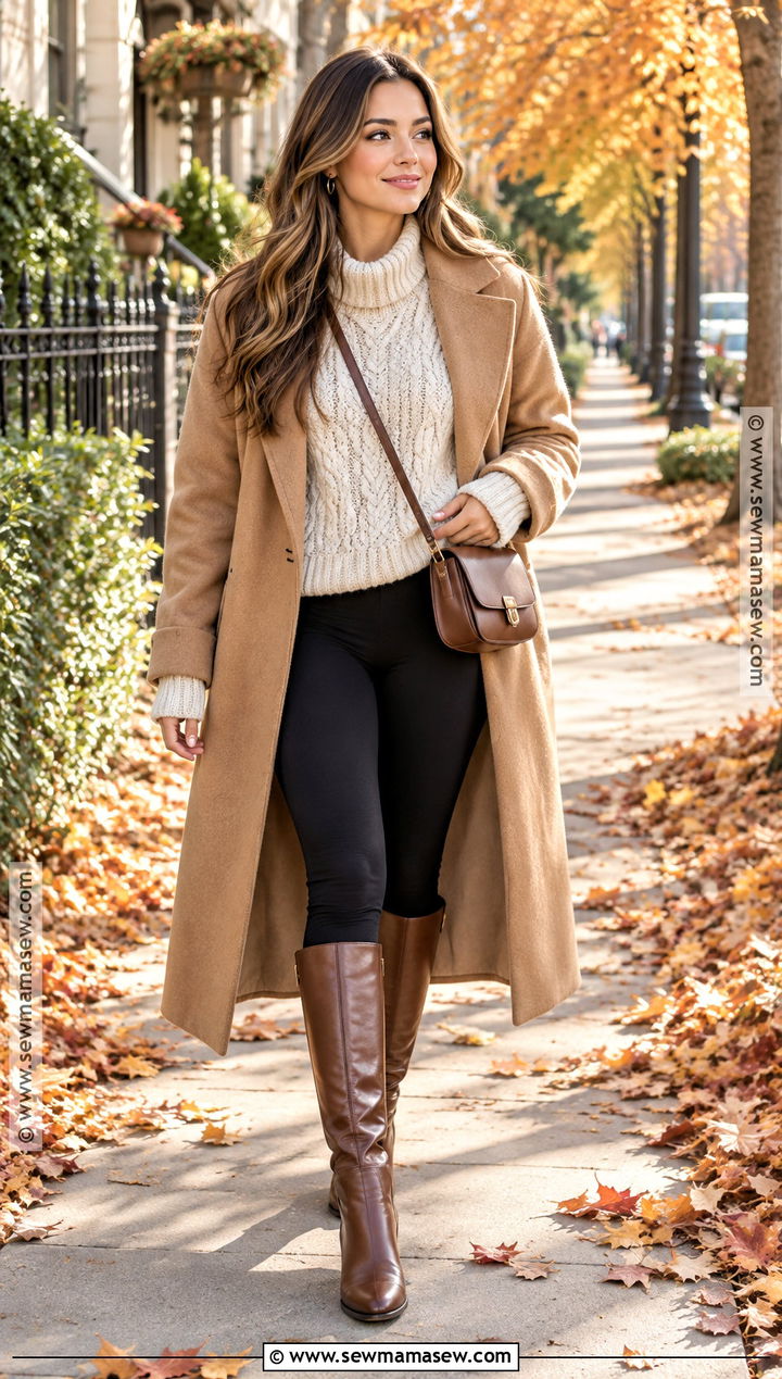 Thanksgiving Leggings And Oversized Sweater Outfit - 20 cute outfit for thanksgiving ideas