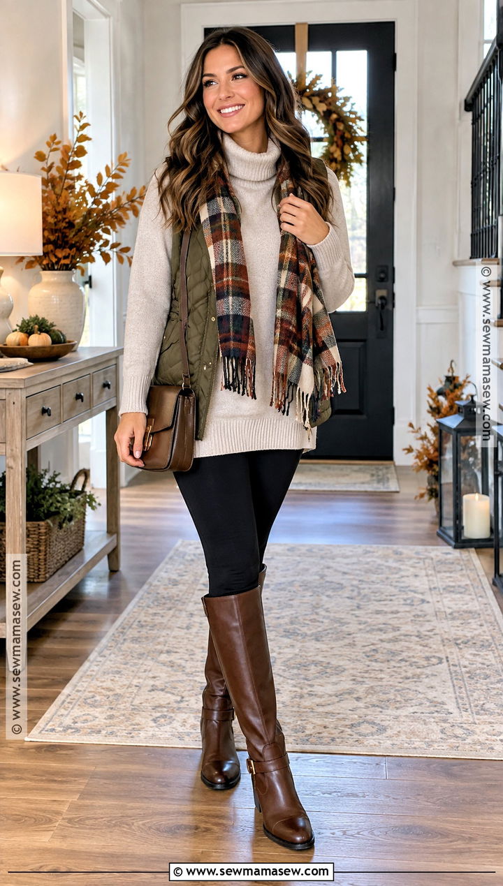 Thanksgiving Leggings And Sweater Outfit - 20 Thanksgiving Outfit Cold Ideas