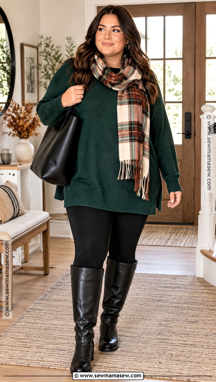 Thanksgiving Leggings With An Oversized Sweater - 20 Dress For Thanksgiving Ideas