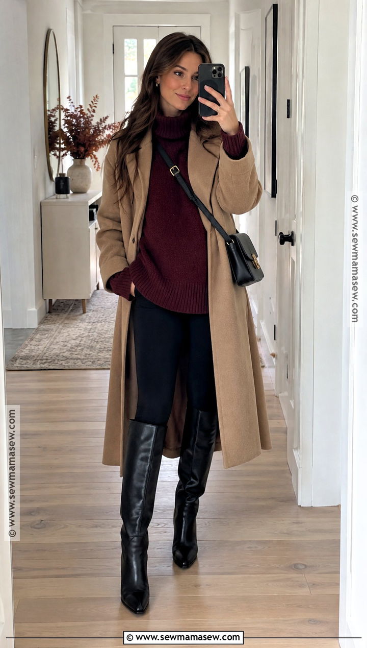 Thanksgiving Leggings With Oversized Sweater And Boots - 20 Thanksgiving Looks