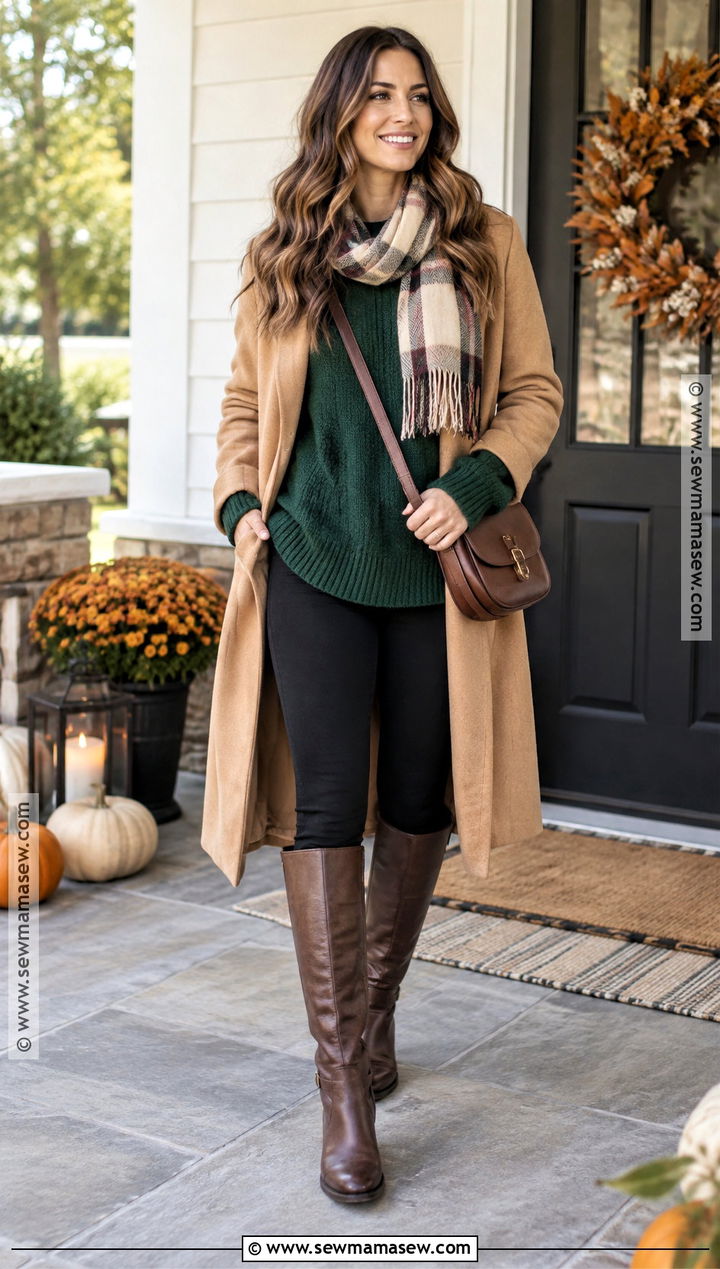Thanksgiving Leggings and Oversized Sweater Outfit - 30 thanksgiving outfits for women