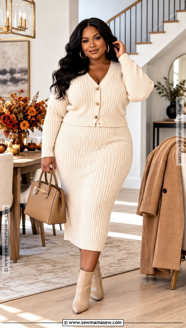 Thanksgiving Matching Knit Set Outfit - 25 thanksgiving outfit ideas for black women