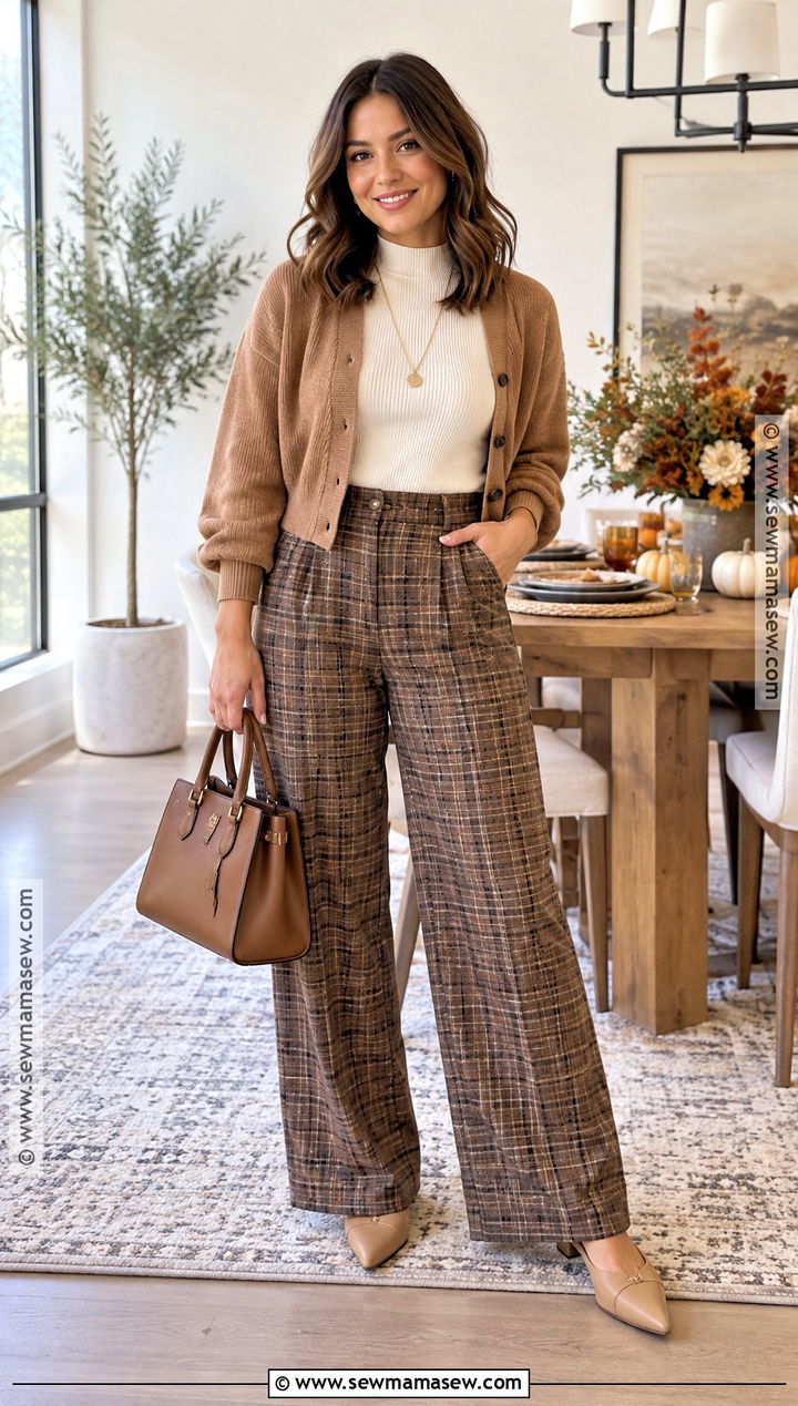 Thanksgiving Mock Neck Top And Pull On Pants Outfit - 20 Thanksgiving Outfit Casual Comfy Ideas