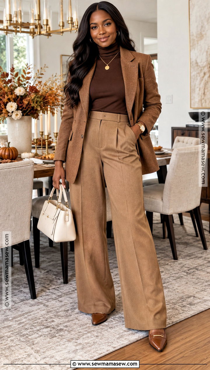 Thanksgiving Monochrome Brown Outfit - 20 fall outfits thanksgiving