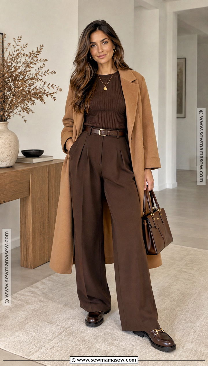Thanksgiving Monochrome Brown Outfit - 20 thanksgiving attire ideas for women