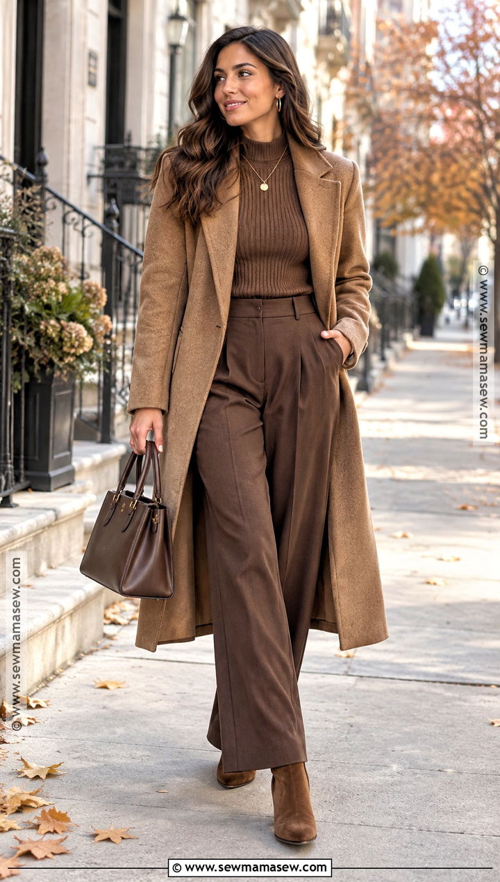 Thanksgiving Monochrome Brown Outfit With Boots - 20 thanksgiving party outfit ideas