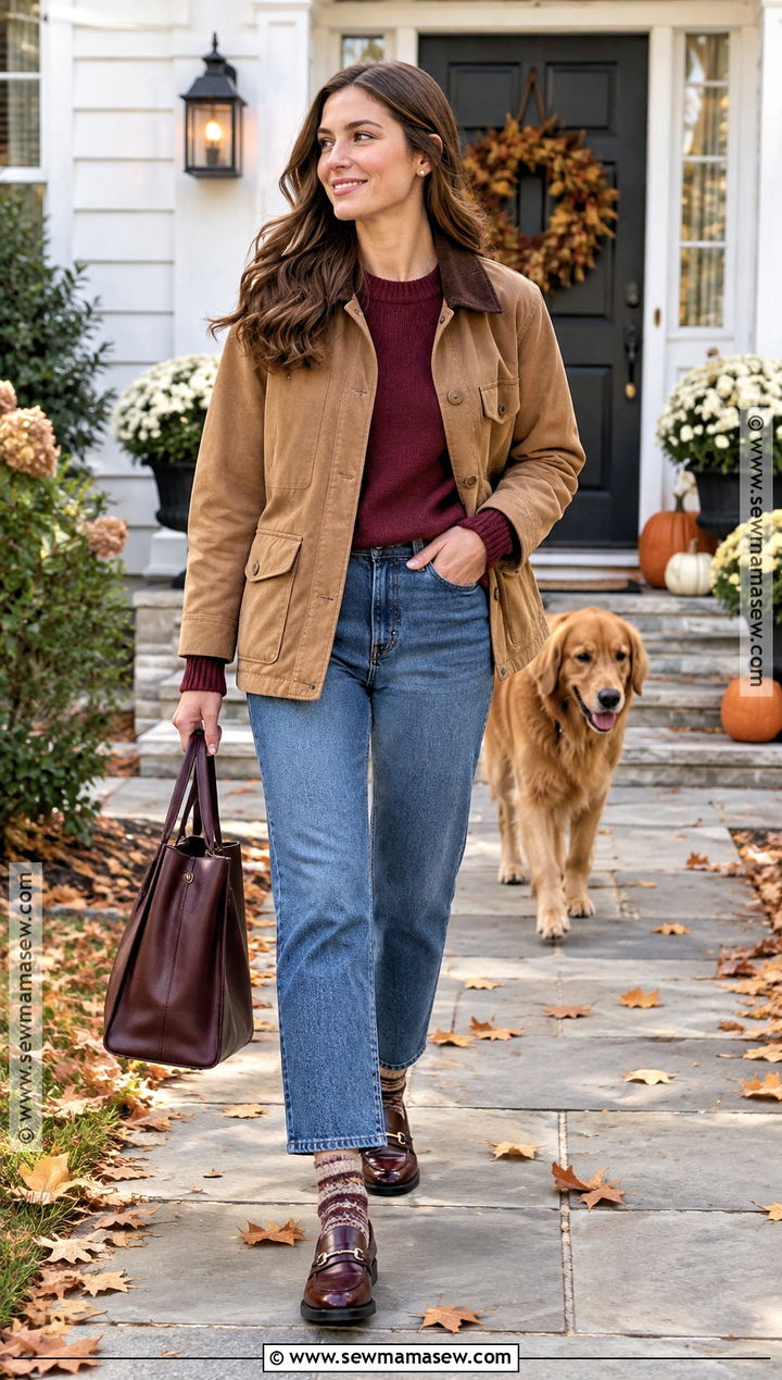 Thanksgiving Outfit With Cropped Jeans And Loafers - 20 Thanksgiving Outfit With Jeans