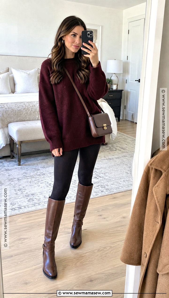 Thanksgiving Outfit With Leggings And Oversized Sweater - 25 thanksgiving outfit ideas for women