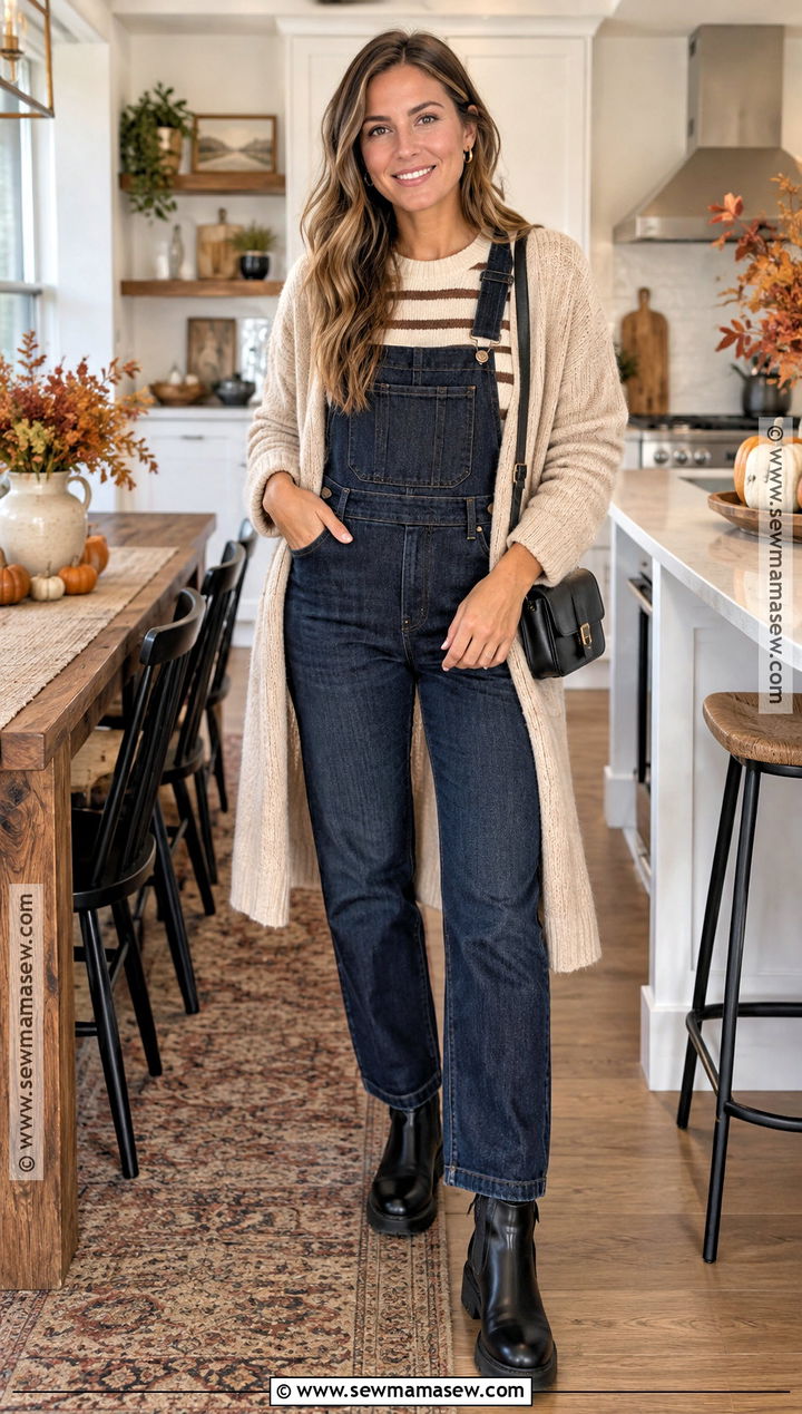 Thanksgiving Overalls With Chelsea Boots - 20 Thanksgiving Outfit With Boots