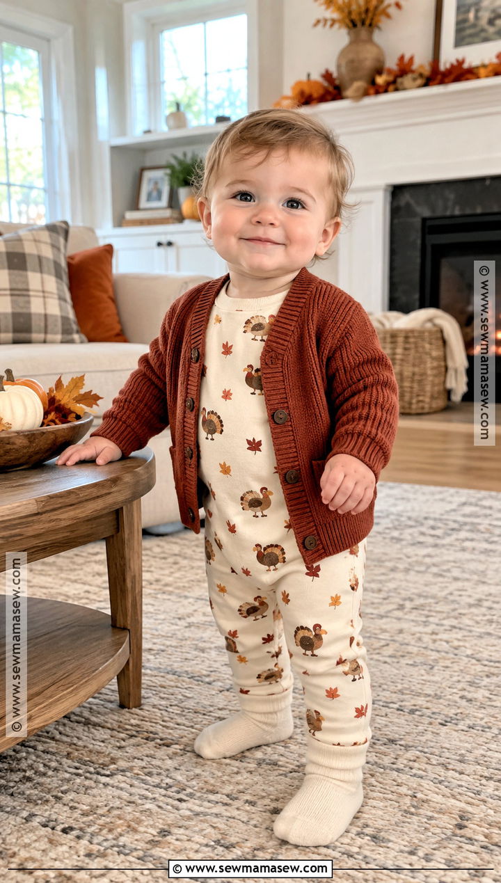 Thanksgiving Pajama And Cardigan Outfit - 20 baby thanksgiving outfit ideas for boys