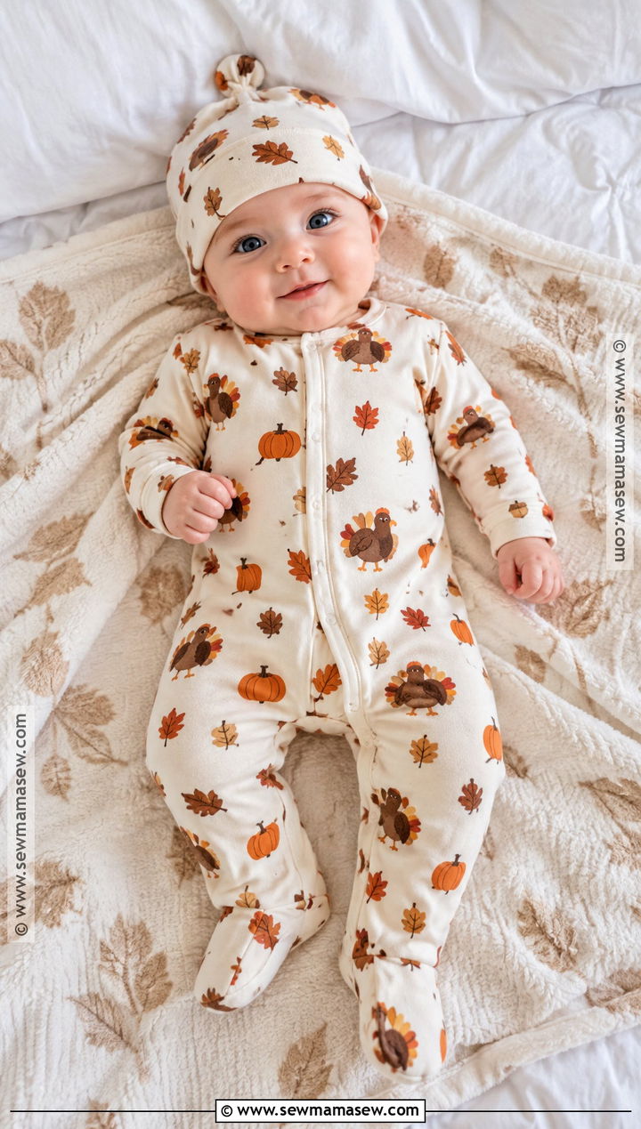 Thanksgiving Pajama Set and Beanie - 15 thanksgiving outfit ideas for baby boys
