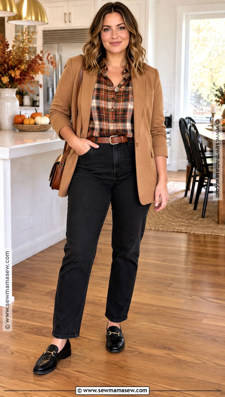 Thanksgiving Plaid Shirt And Black Jeans Outfit - 20 Thanksgiving Outfits Jeans