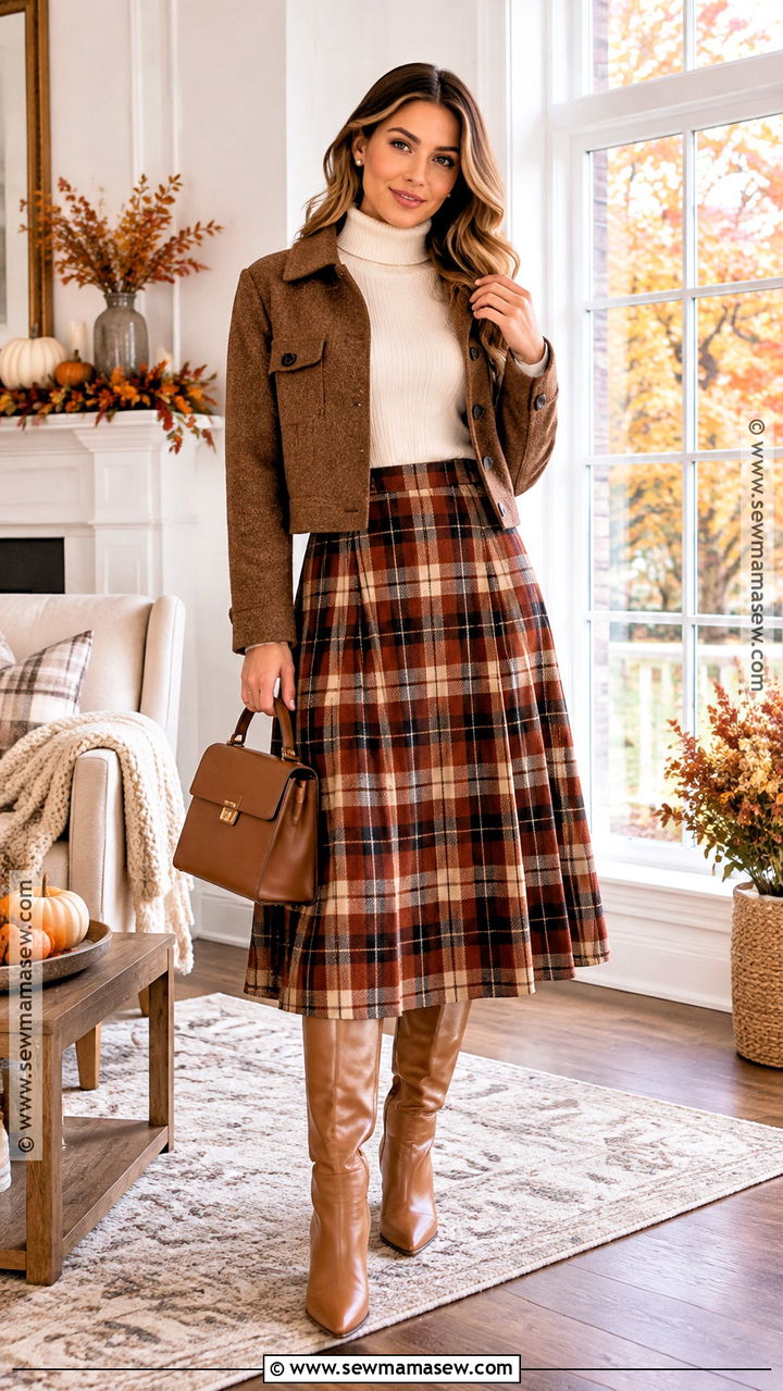 Thanksgiving Plaid Skirt Outfit - 20 Womens Thanksgiving Outfit Ideas