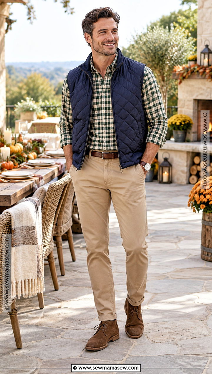 Thanksgiving Quilted Vest Outfit - 20 thanksgiving outfit ideas for men