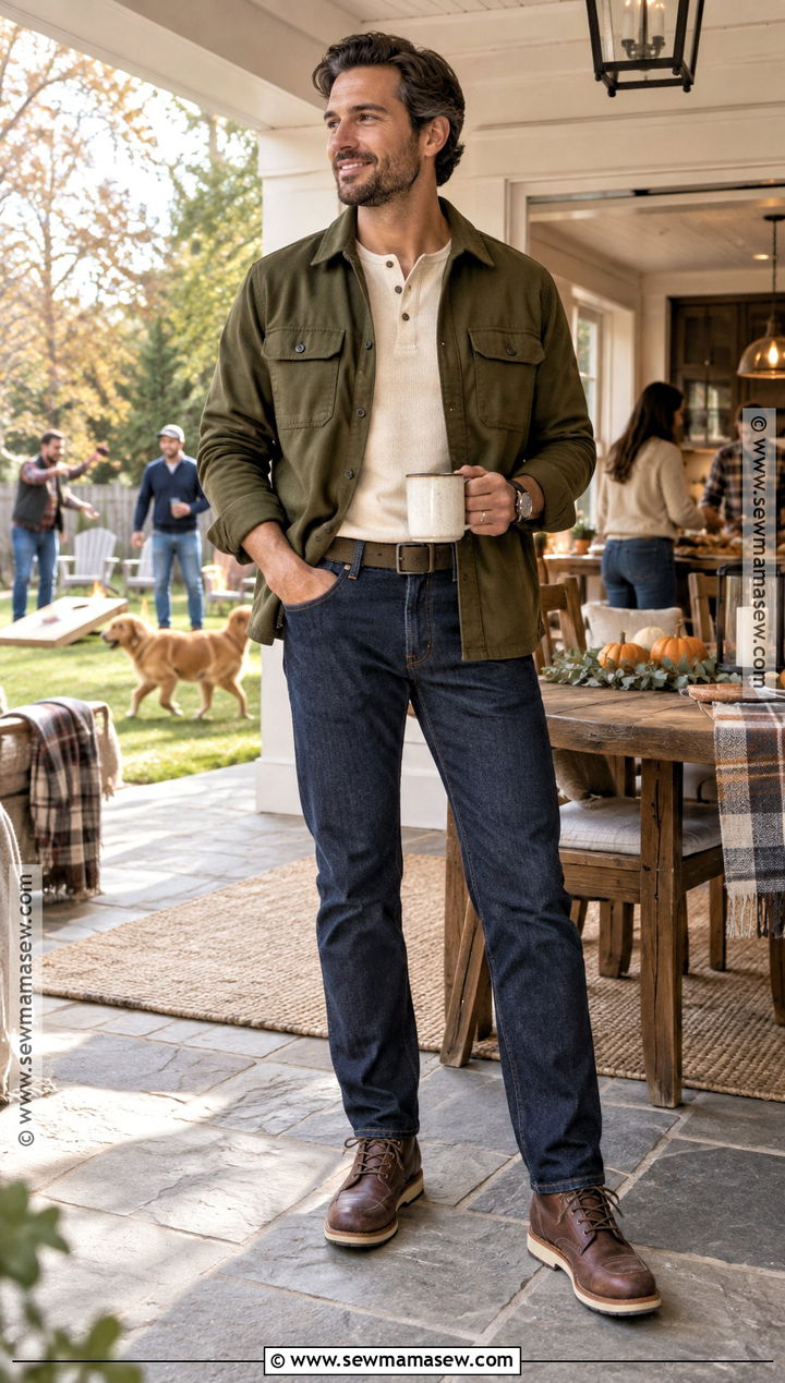 Thanksgiving Shacket And Jeans Outfit - 20 thanksgiving outfit ideas for men