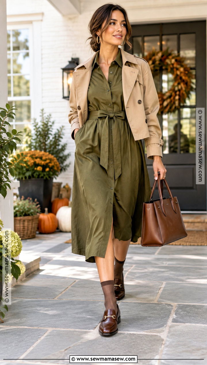 Thanksgiving Shirt Dress With Loafers - 25 thanksgiving outfit dress ideas