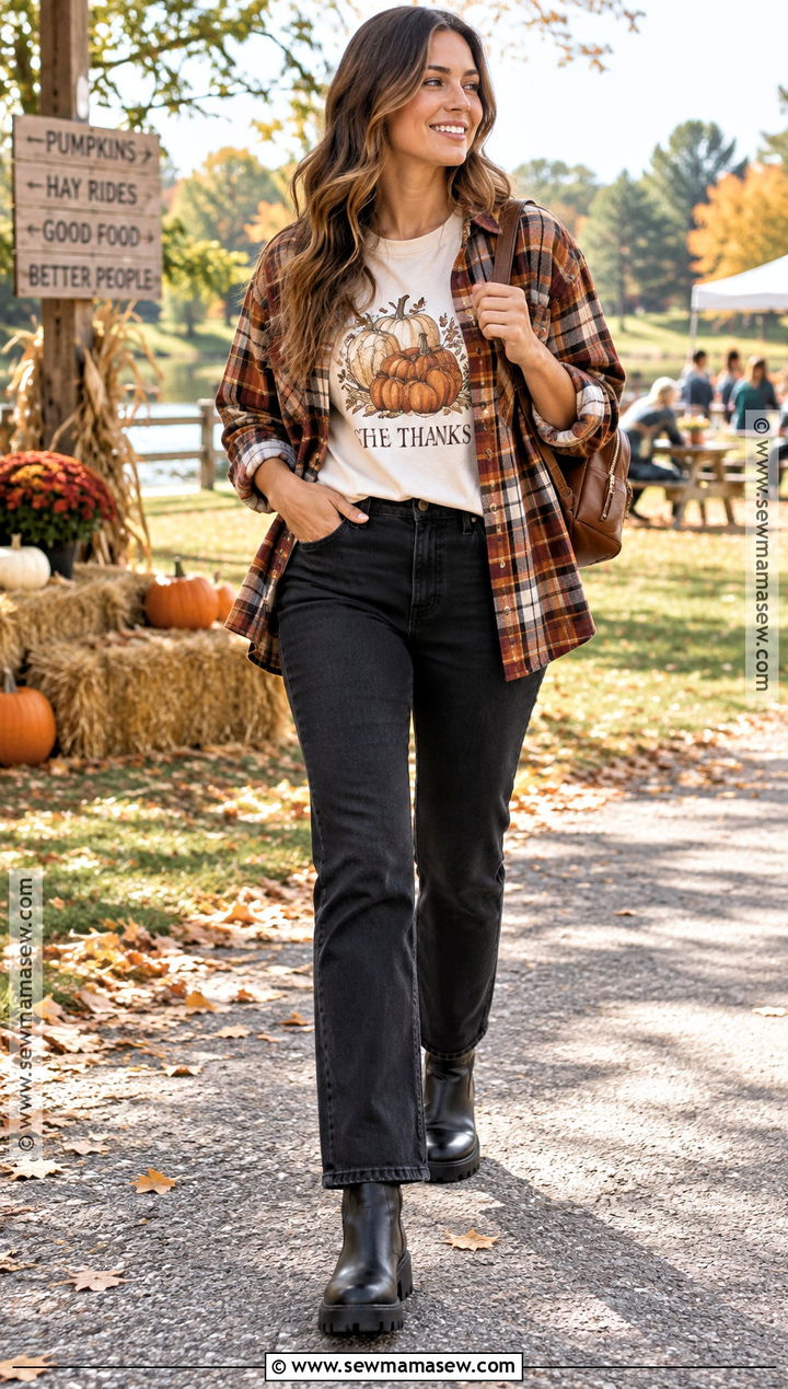 Thanksgiving Shirt With Plaid Overshirt - 25 Thanksgiving Shirts
