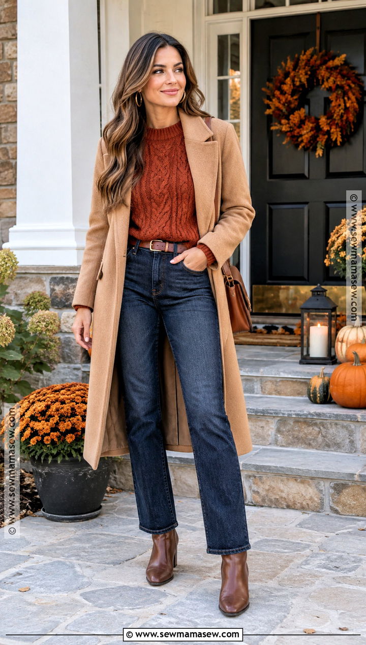 Thanksgiving Sweater and Jeans Outfit - 30 thanksgiving outfits for women