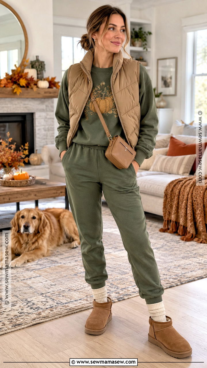 Thanksgiving Sweatshirt And Joggers With Uggs - 20 Thanksgiving Outfit With Uggs Ideas