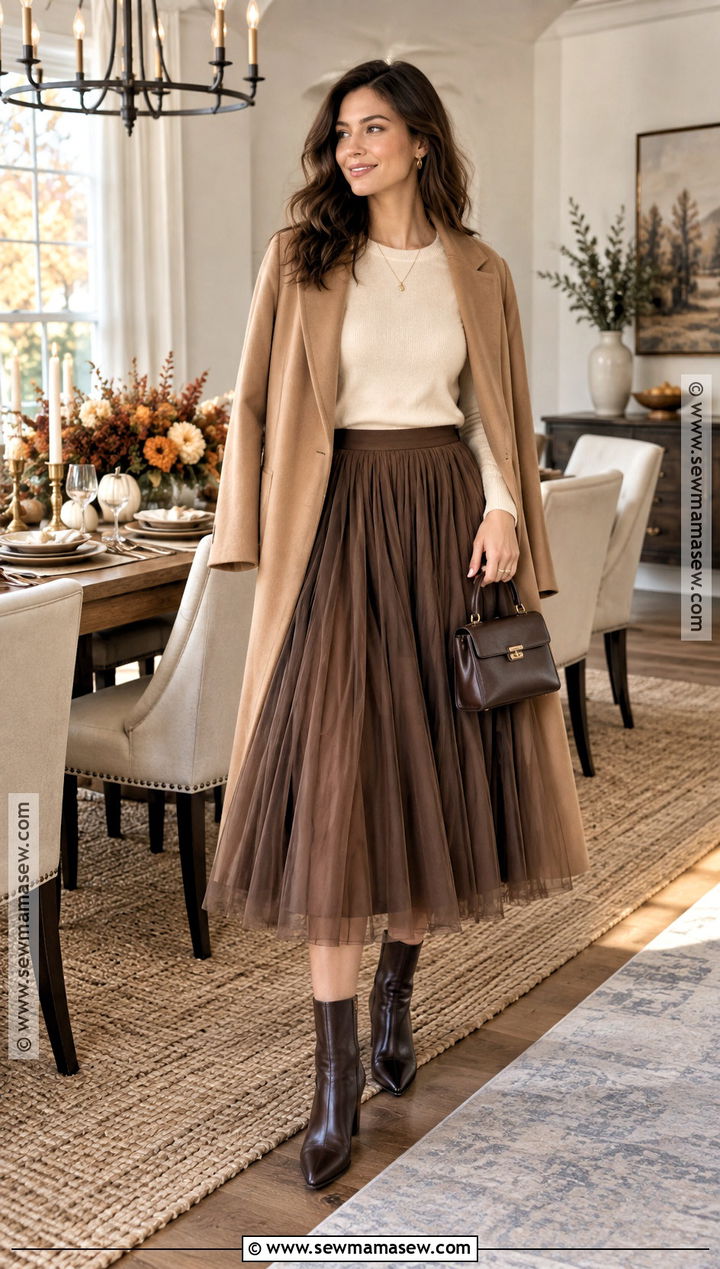 Thanksgiving Tulle Skirt And Sweater Outfit - 25 thanksgiving outfit skirt ideas