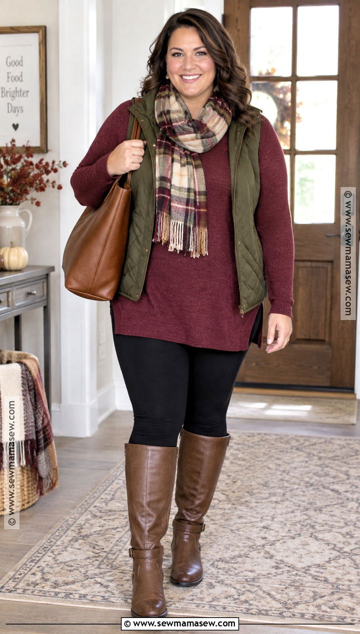 Thanksgiving Tunic Sweater And Leggings - 20 fall outfits thanksgiving