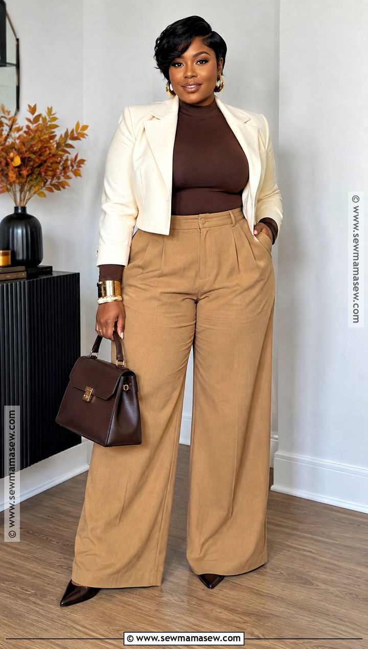 Thanksgiving Wide Leg Pants and Bodysuit Outfit - 25 thanksgiving outfit ideas for black women