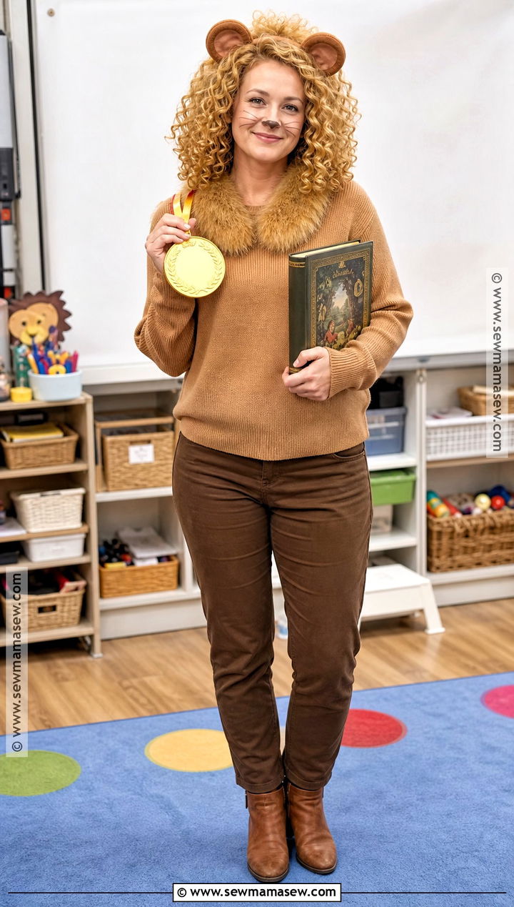 The Cowardly Lion Costume With Brown Layers - 40 world book day costumes for teachers