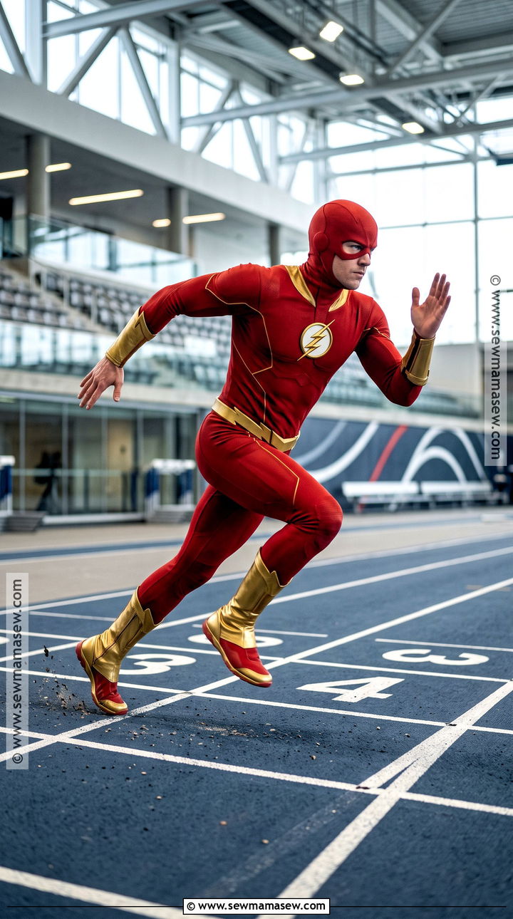 The Flash Costume With Red Suit And Gold Boots - 30 superhero costume ideas