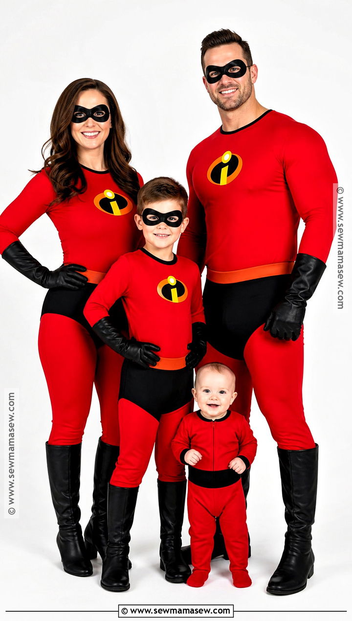 The Incredibles Family Costume With Jack Jack Baby - 30 Family Of 4 Halloween Costumes With for Babies