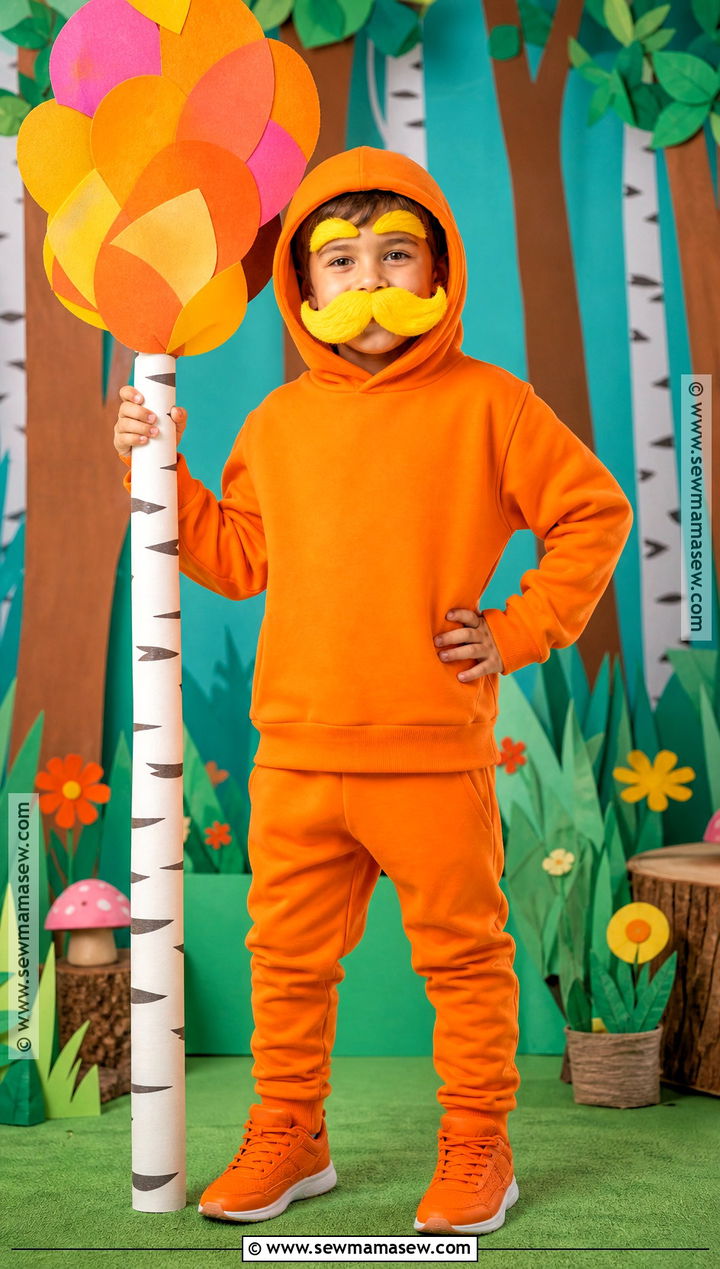 The Lorax Costume With Orange Outfit - 30 boys book character costumes