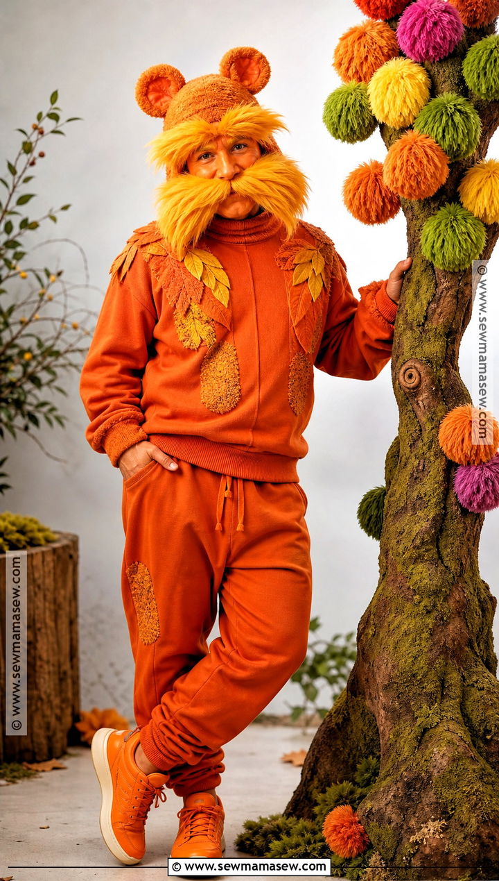 The Lorax Costume With Yellow Mustache - 30 dr seuss characters dress up ideas