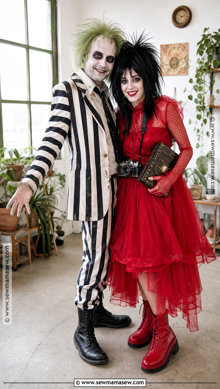 The Weeknd And Bella Hadid Beetlejuice Costume - 30 best celebrity halloween costumes