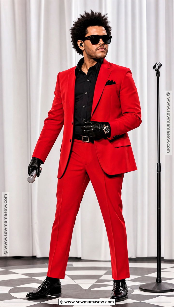 The Weeknd Red Suit Costume - 30 popstar halloween costume ideas