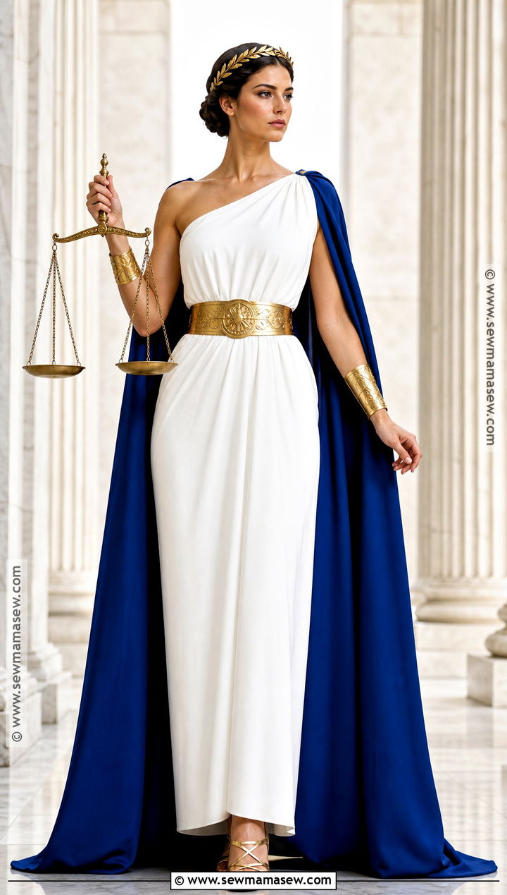 Themis Greek Goddess Costume With Balance Scales - 30 greek godesses costume halloween ideas