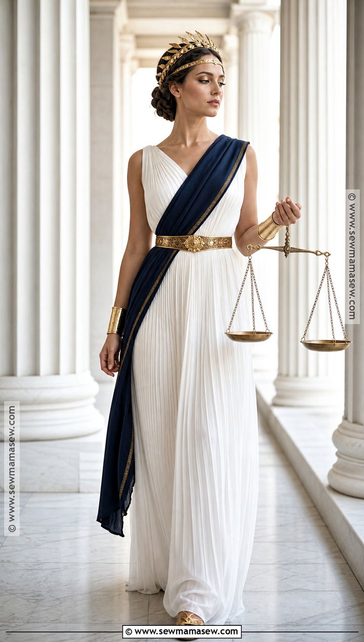 Themis Greek Goddess Costume With Gold Scales - 30 greek gods costume ideas