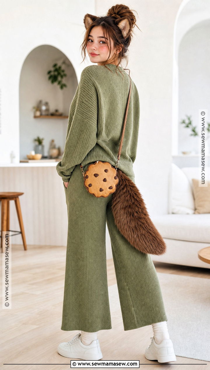 Theodore Cozy Costume With Green Knit Set - 35 Alvin And The Chipmunks Costume Ideas for Women