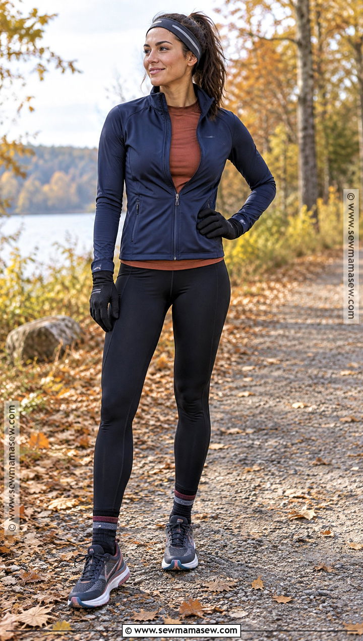 Thermal Leggings And Running Jacket Workout Outfit - 15 Autumn Workout Outfits