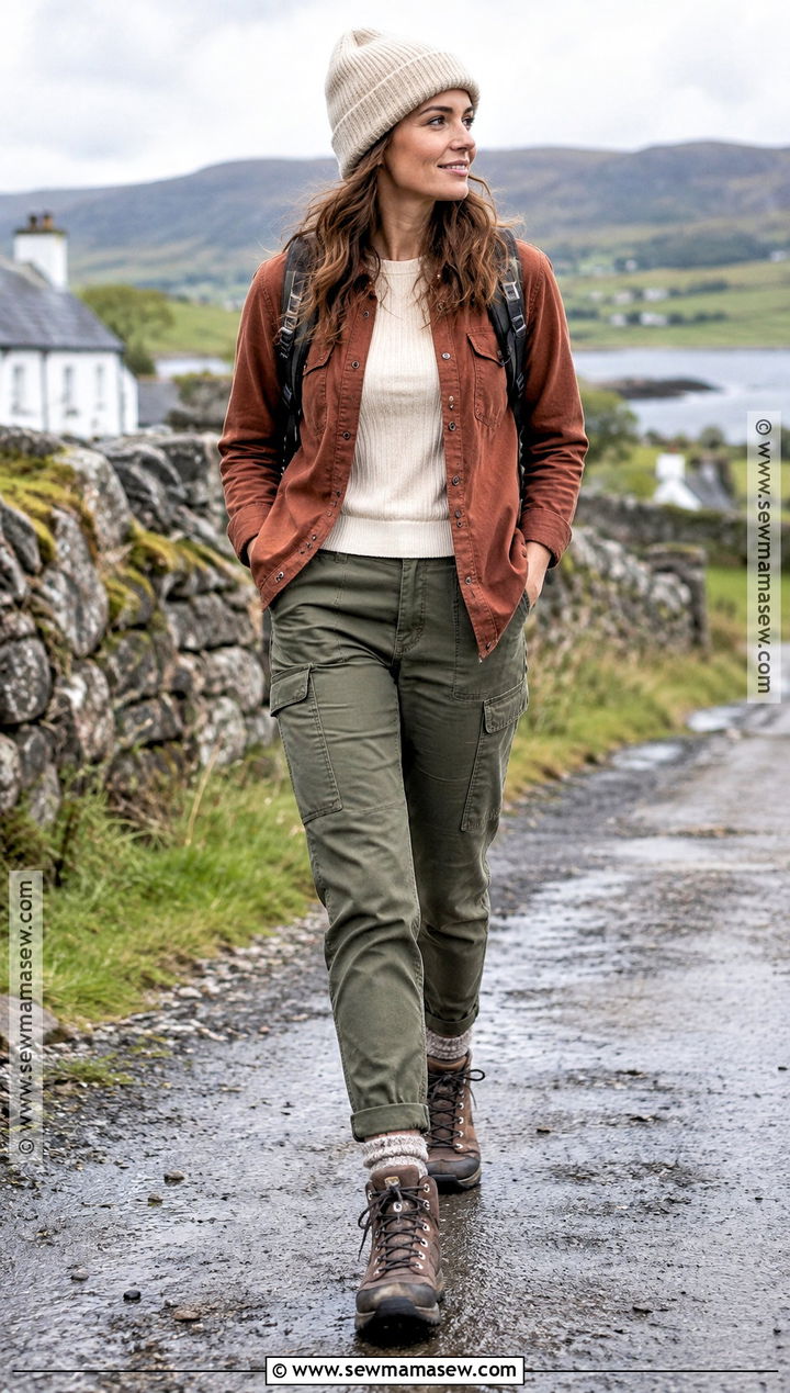 Thermal Top With Overshirt And Utility Pants - 15 october ireland outfits