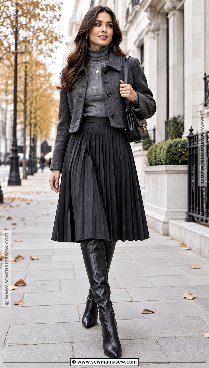 Thigh High Boots With a Midi Skirt - 15 Autumn Winter Fashion Shoes